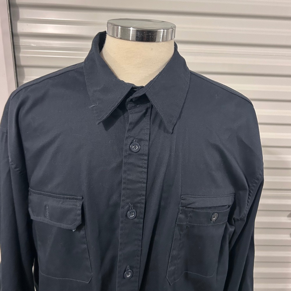 Craftsman Mens 2XLT Navy Blue Long Button Up Mechanic Work Shirt 2XL Big Tall